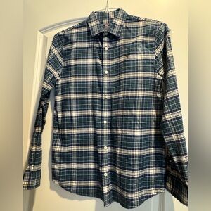 Vineyard Vines Blue Green and White Plaid Flannel Shirt - Large/16